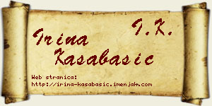 Irina Kasabašić vizit kartica